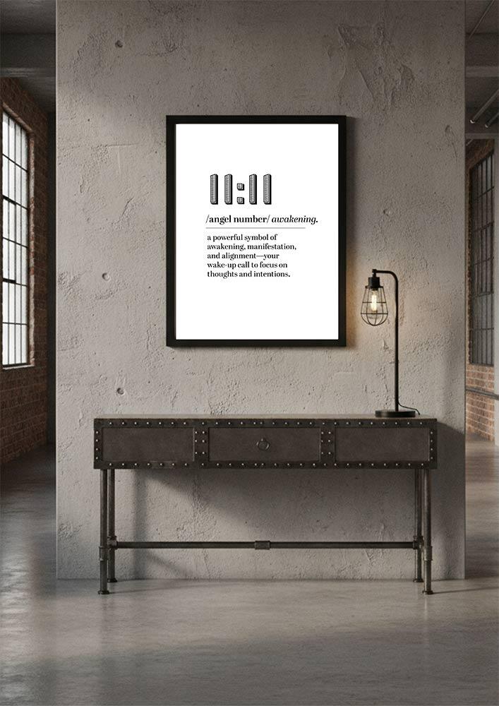 ポスター 1111 Angel Number 1111 Poster: Minimalist Typography Print