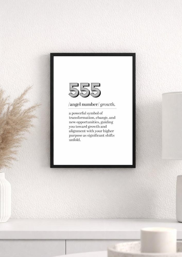 Angel Number 555 Poster: Minimalist Typography Print